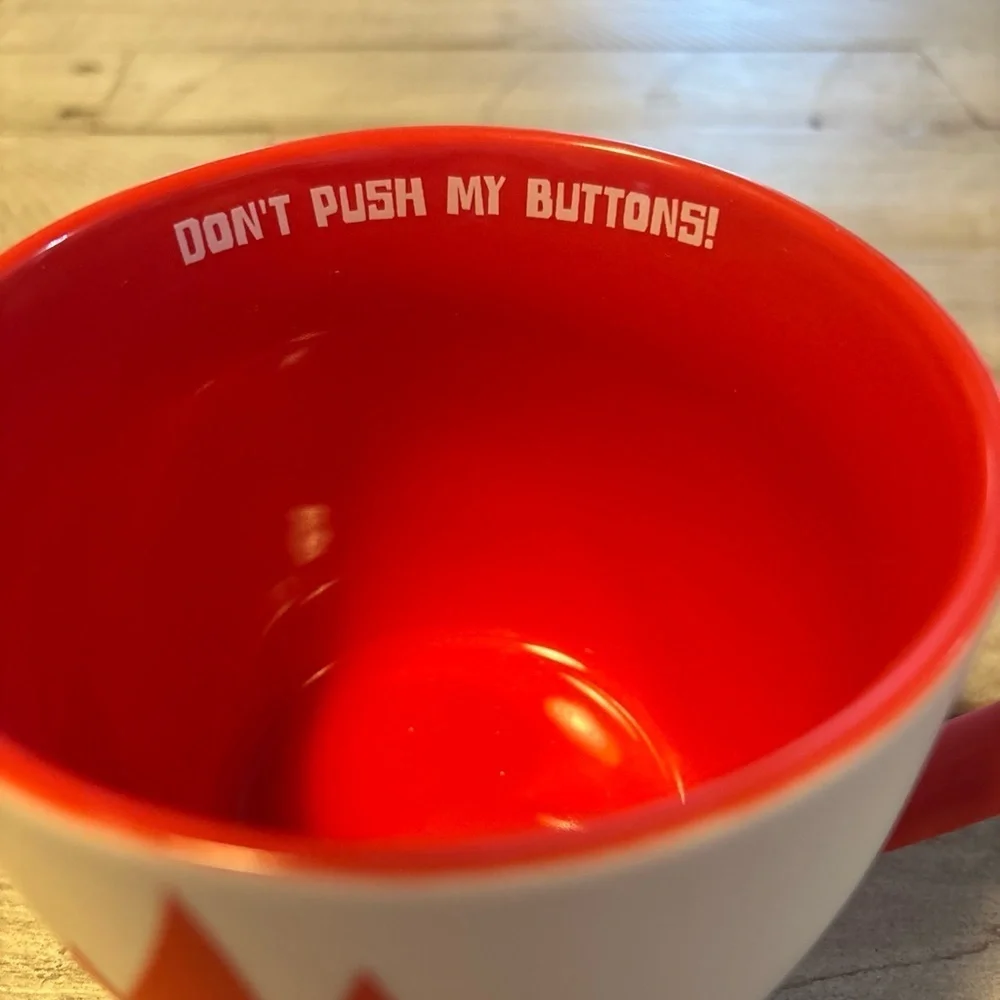 Disney Inside Out 2 ANGER DON'T PUSH MY BUTTONS! Soft Touch Ceramic 16oz Mug NEW